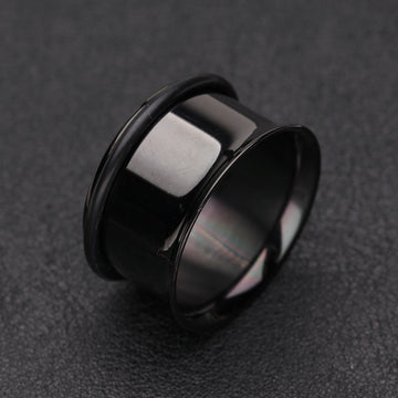 Detail View 1 of A Pair of Colorline Single Flared Ear Gauge Tunnel Plug-Black